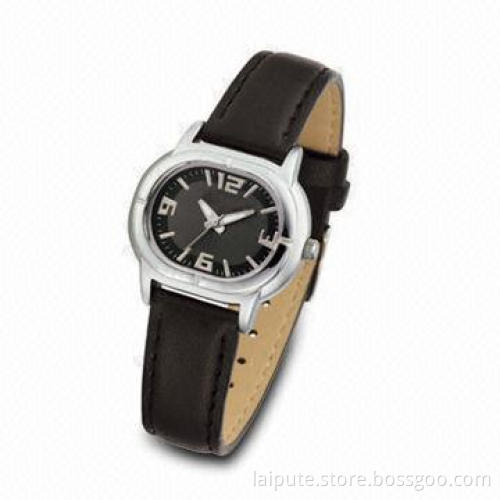 Fashionable Leather Watch, MOQ of 500 Pieces, with CE and RoHS Marks
